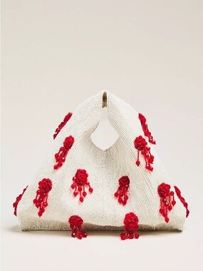 Anthropologie Studded Beaded Satchel Bag